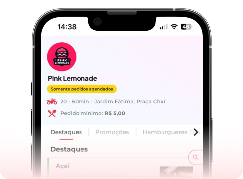 Interface do cardápio digital mostrando produtos organizados de forma intuitiva