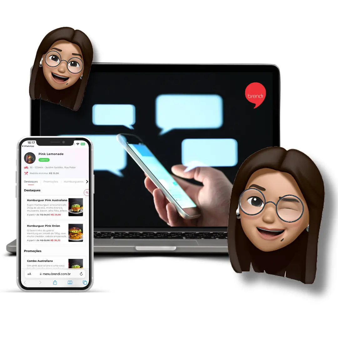 Interface da Brendi mostrando o sistema de gestão de pedidos em um computador